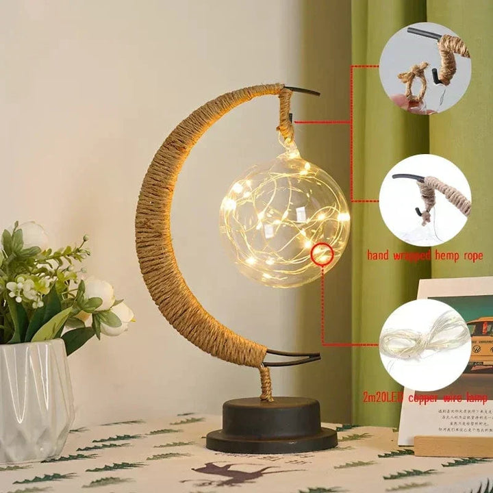 The soft, warm light emitted by the LED Moon Star Night Light, providing a gentle and relaxing illumination for any space.