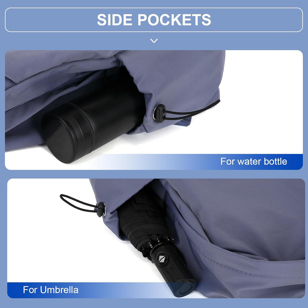 Durable water-resistant travel backpack for laptops, lightweight design with multiple organized sections.