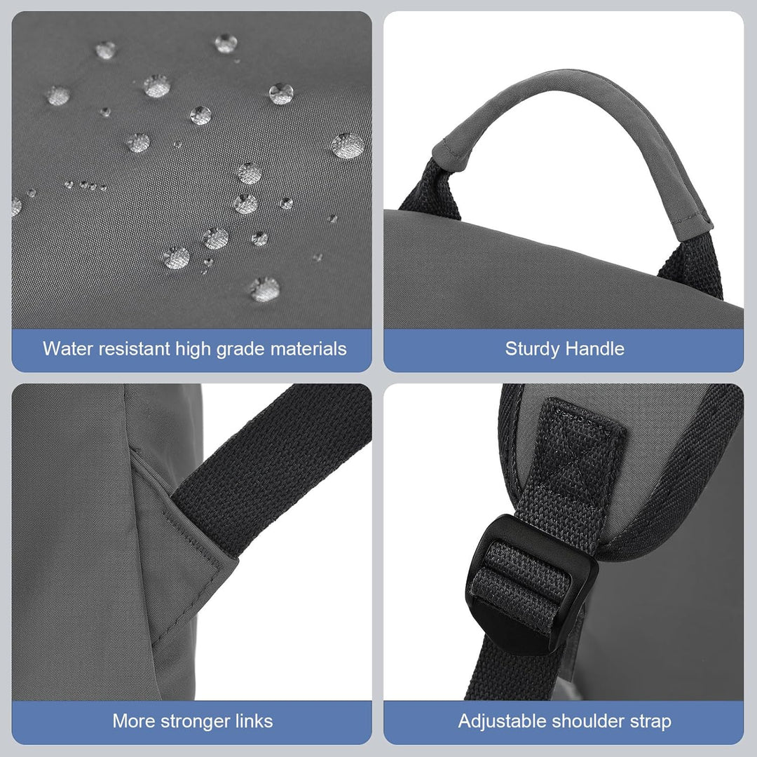 Unisex water-resistant travel backpack, organized with pockets for laptop, tech & personal items.