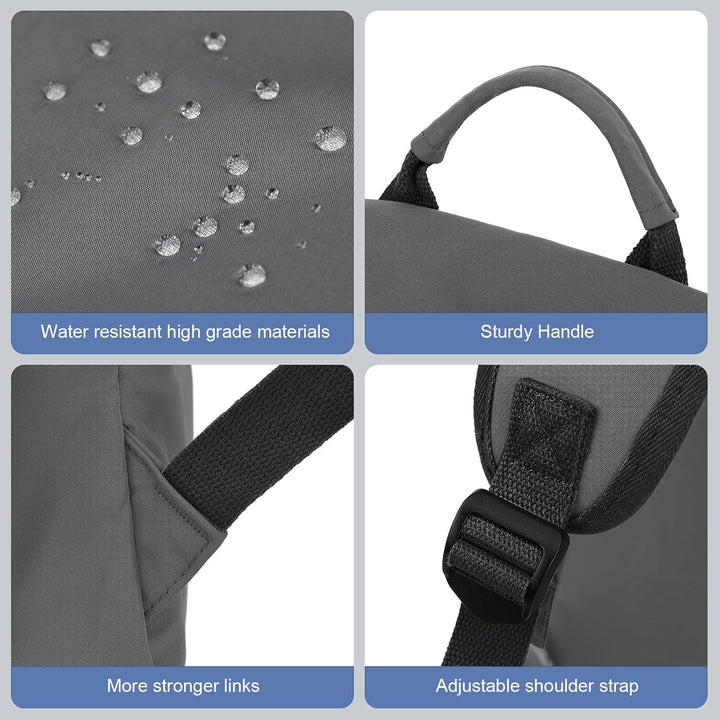 Unisex water-resistant travel backpack, organized with pockets for laptop, tech & personal items.
