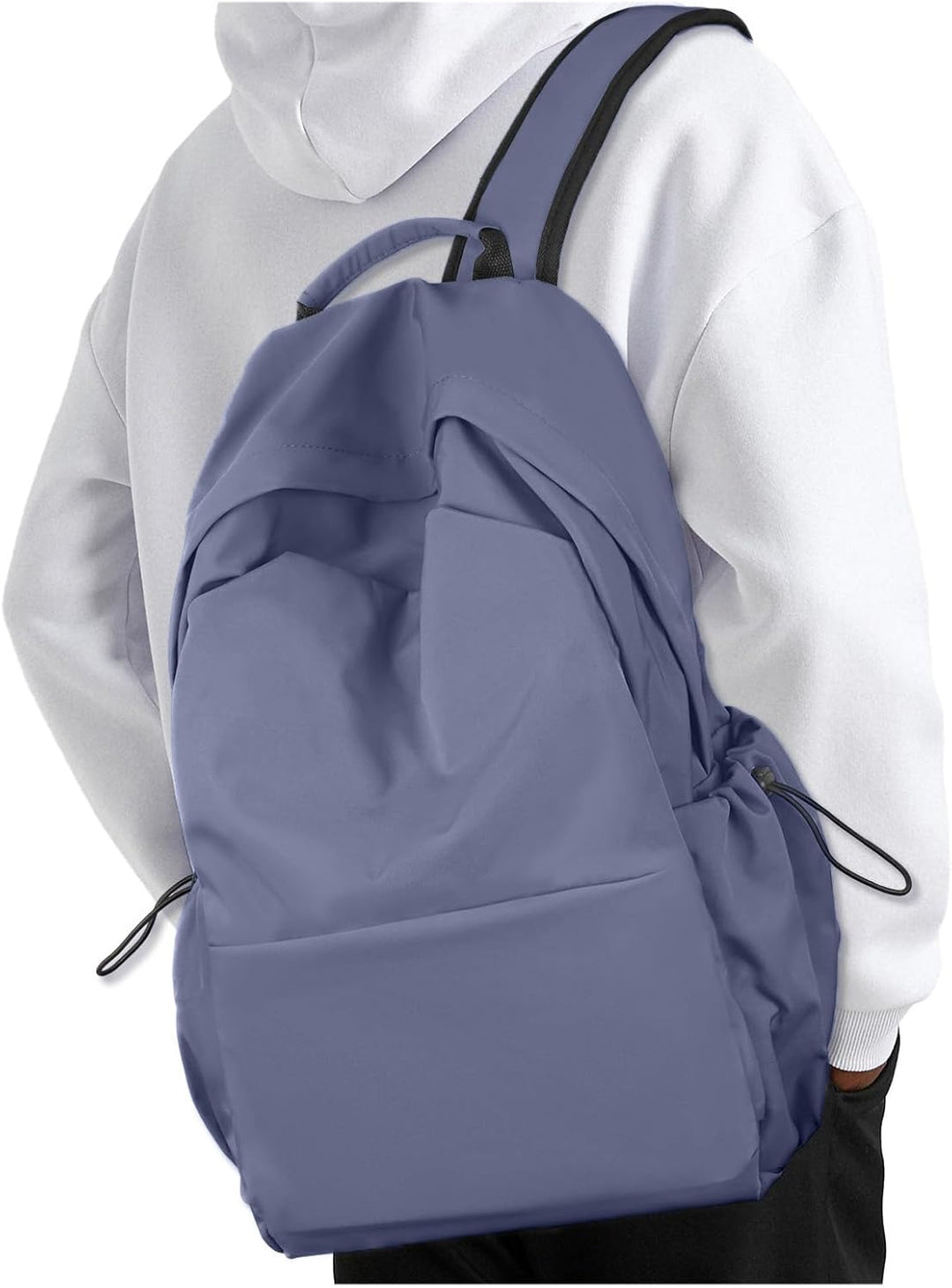 Open view of a lightweight water-resistant laptop backpack showing organized internal compartments.