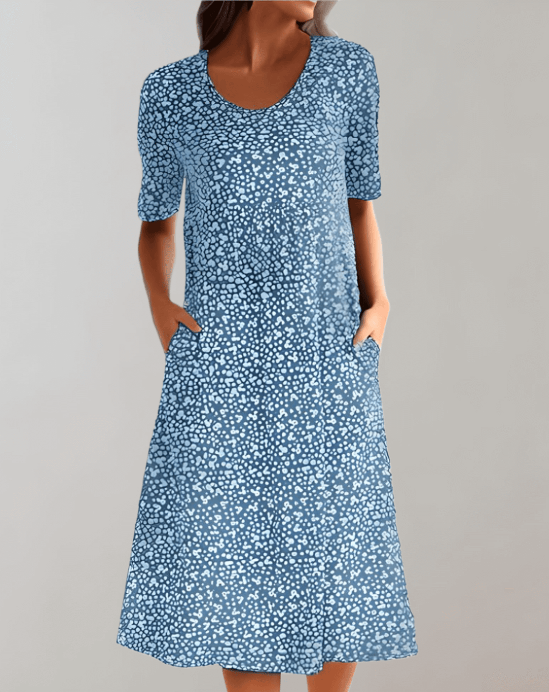 Stylish women's lightweight V-neck dress, a versatile midi for summer fashion & comfort.