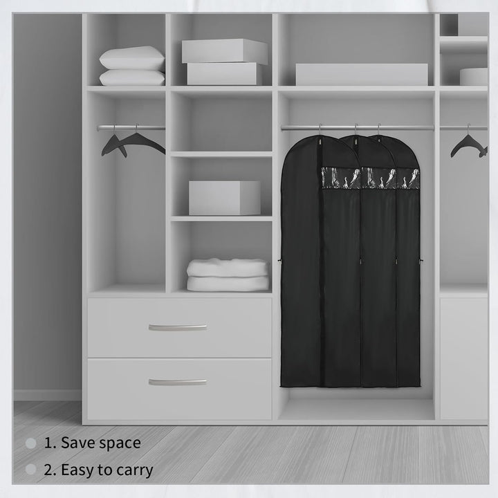 Versatile 70-inch long garment cover for dresses, suits & gowns. Essential closet storage solution.