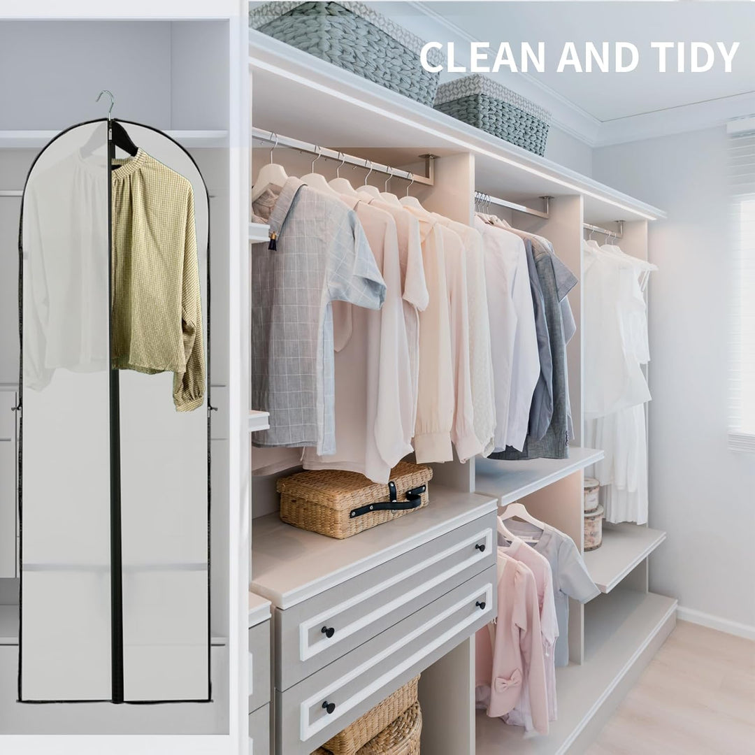Wardrobe organizer: 2-pack 70-inch long garment covers. Zippered dress bags for clothing protection.