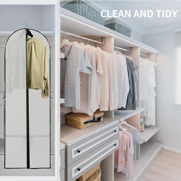 Wardrobe organizer: 2-pack 70-inch long garment covers. Zippered dress bags for clothing protection.