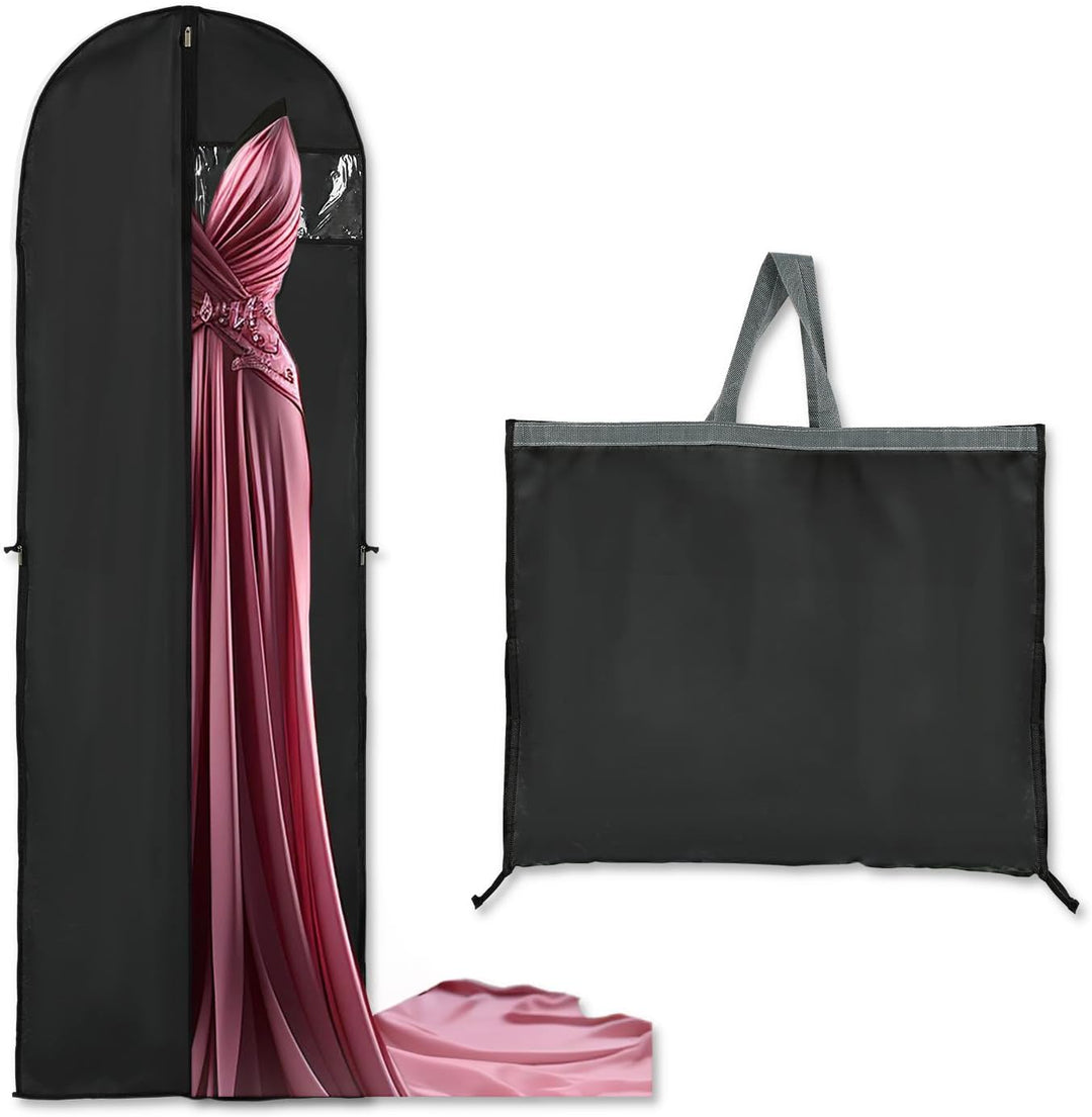 Durable long garment cover, 70-inch dress bag with zipper. Perfect for suit, gown, & dress protection.