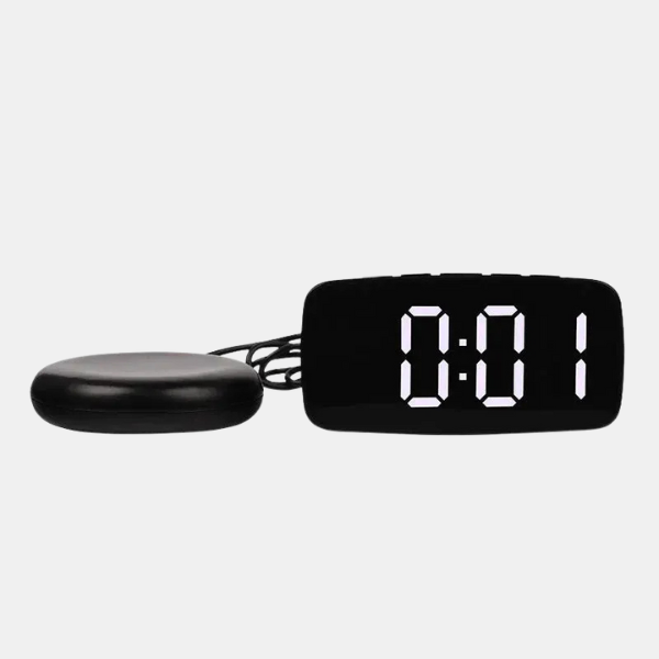 Loud vibrating alarm clock & bed shaker for heavy sleepers. Digital display and strong vibration ensures you wake up.