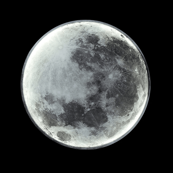 "Lunar LED Moon Lamp casting warm glow, simulating a full moon. Enhances home decor. Adjustable brightness and eco-friendly."