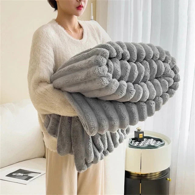 Stay warm & cozy with this unisex luxury blanket. A plush, soft throw for deep relaxation and comfort.