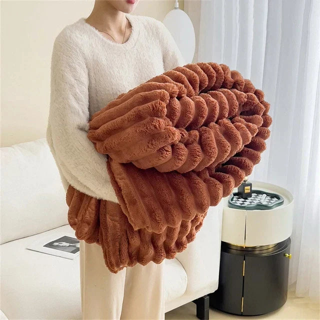Luxurious comfort blanket, a perfect gift for ultimate relaxation. Plush, warm, and super soft.