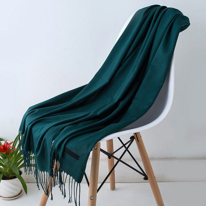 Fashionable long women's cashmere scarf, incredibly soft and warm, a luxurious winter staple.