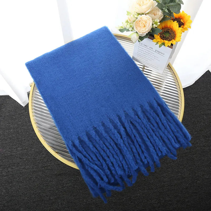 Plain long cashmere scarf for women. A soft, warm, and elegant accessory for gifting.