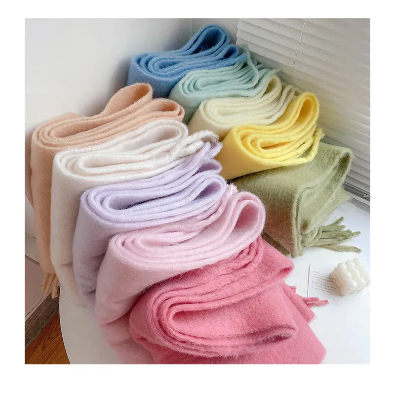 Comfortable women's cashmere scarf. Soft, long, and plain for everyday luxury.