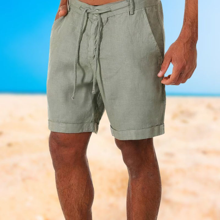 Comfortable & stylish men's linen shorts, perfect for a relaxed yet fashionable summer casual look.