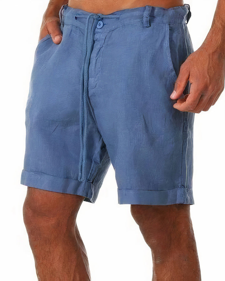 Men's Armand linen shorts, designed for ultimate comfort & style, great for summer vacation outfits.