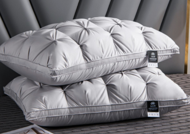 Premium goose down pillow for ultimate sleep comfort. Soft, hypoallergenic bedding offering superb neck support at home.