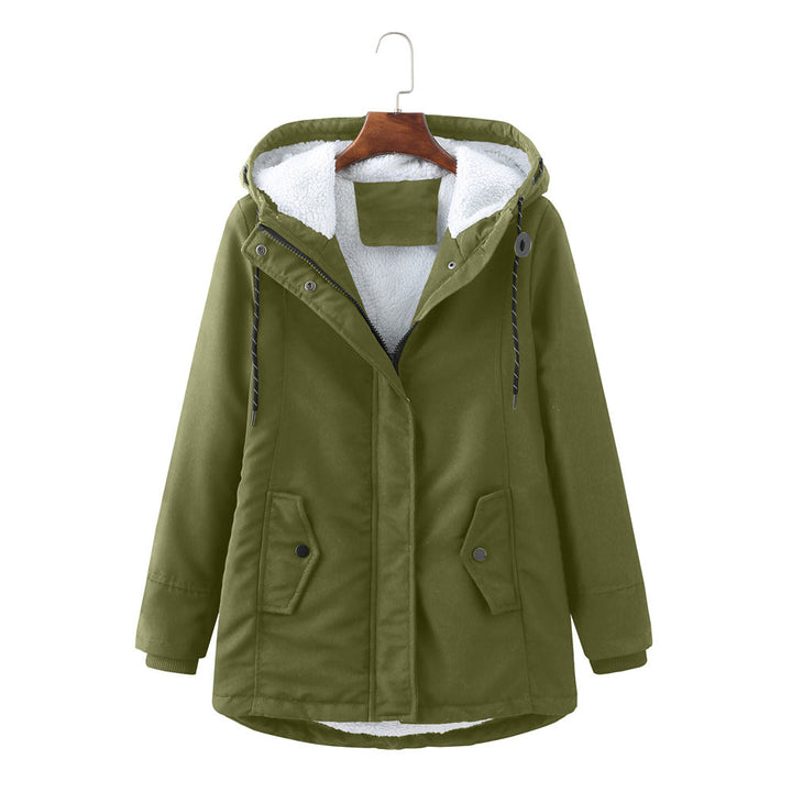 Aurora women's flattering winter coat, warm long sleeve parka, elegant and perfect for daily fashion.