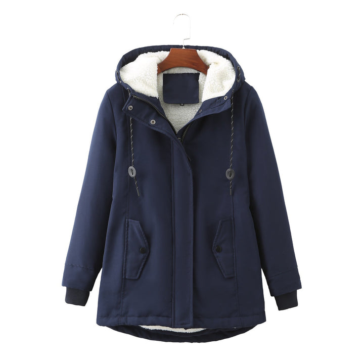 Warm women's winter parka, perfect for daily wear, cozy and elegant long sleeve outerwear.