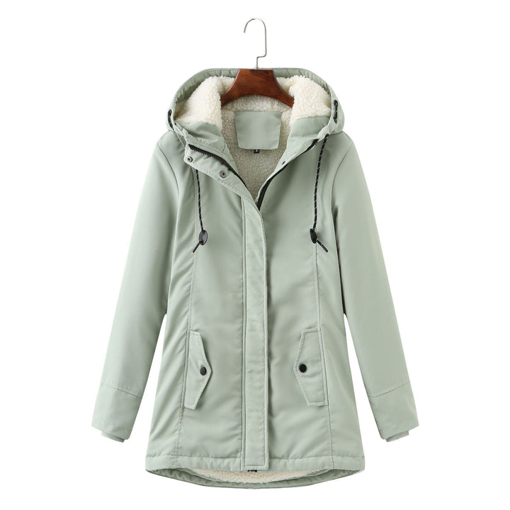 Elegant women's winter coat, Aurora parka, warm and cozy outerwear for daily use.