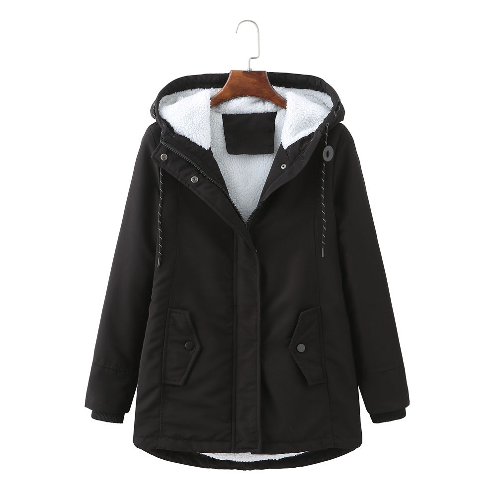 Warm women's winter parka with a flattering fit, perfect for elegant daily wear in cold weather.