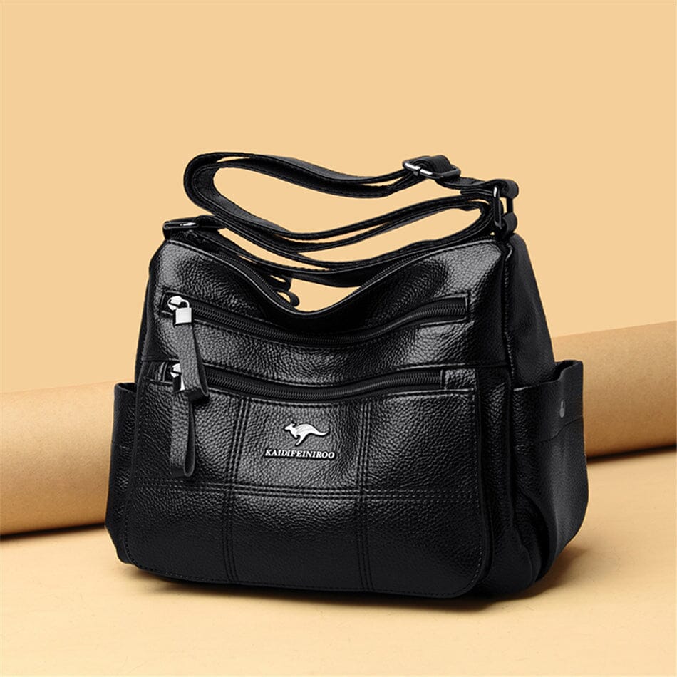 Luxurious women's genuine leather handbag, elegant & sophisticated daily accessory.