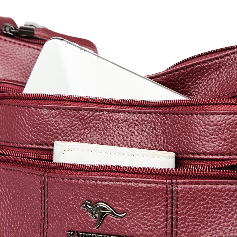 Women's luxury leather shoulder bag, high-end and practical elegant accessory for daily use.