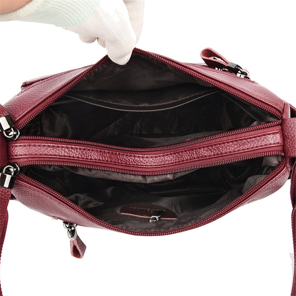 Chic women's luxury leather crossbody bag, perfect for hands-free style and convenience.
