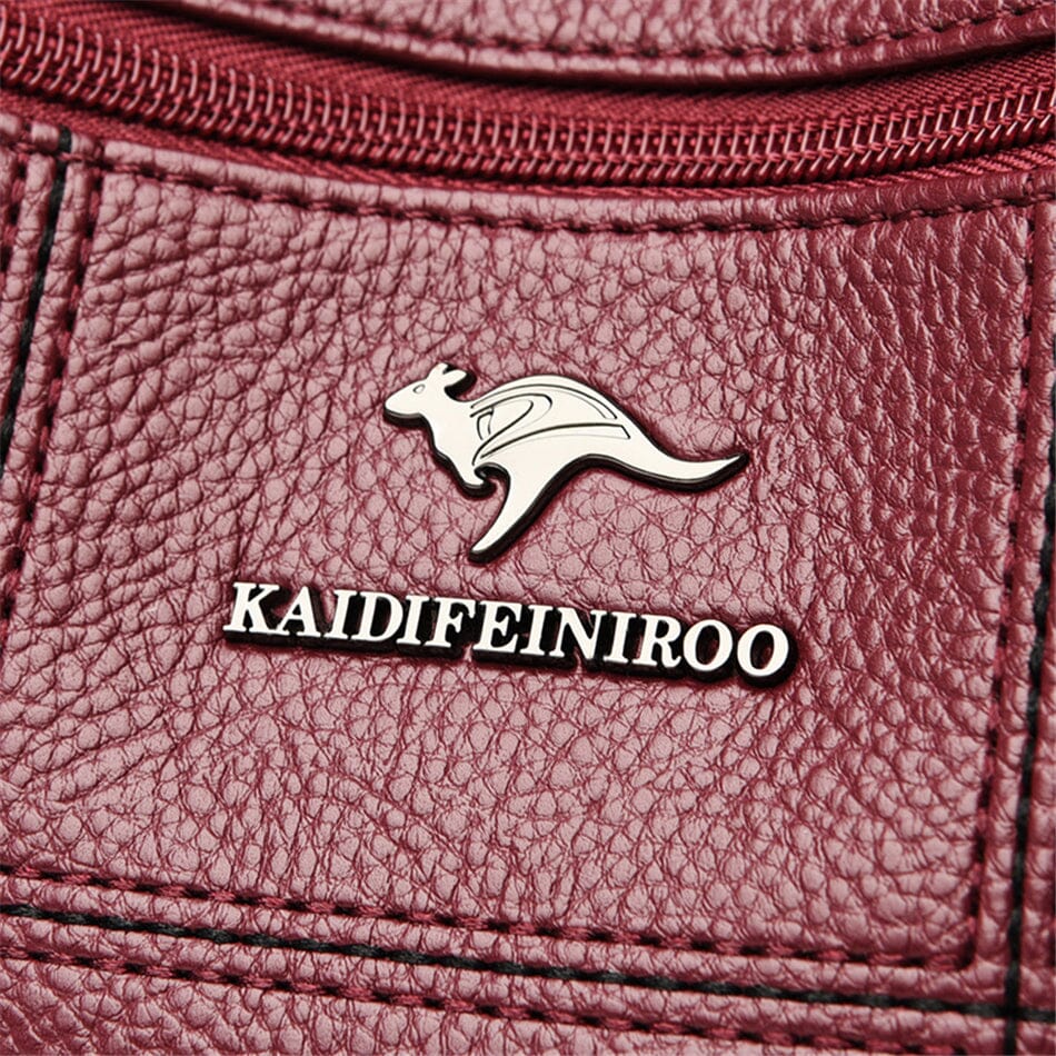 Versatile women's luxury leather bag, convertible shoulder & crossbody style, elegant.