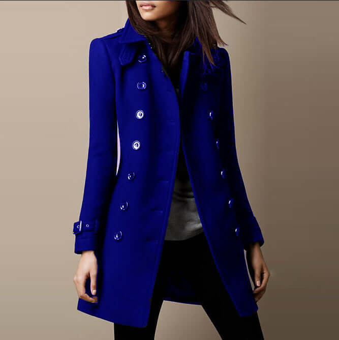 Luxurious women's wool winter coat in classic style, perfect for warmth and elegant winter fashion.