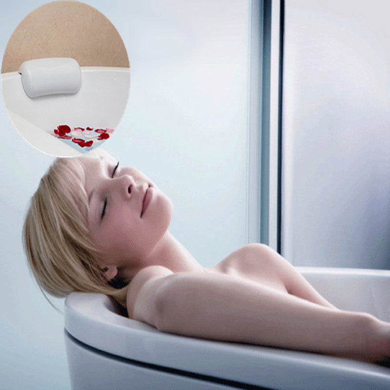 Luxury bath cushion for ultimate head and neck support, enhancing your home spa relaxation experience.