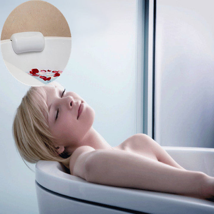 Luxury bath cushion for ultimate head and neck support, enhancing your home spa relaxation experience.