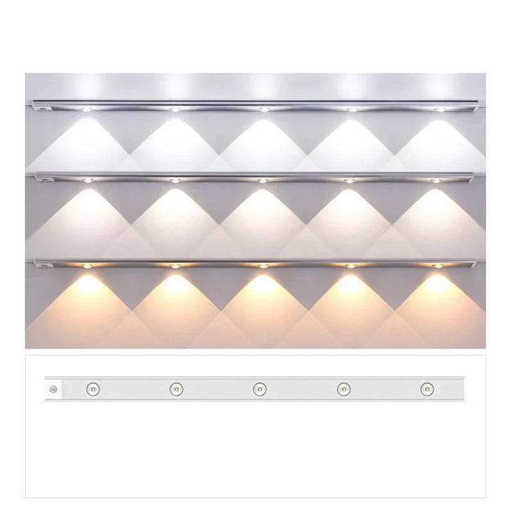 Luxury wireless motion sensor LED cabinet light for smart kitchen & closet lighting. Rechargeable accent light.