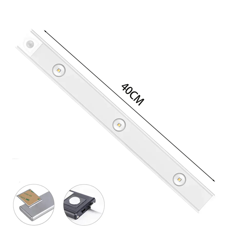 Modern motion sensor LED light for luxury under cabinet lighting. Ideal for kitchens, closets, and accent home decor.