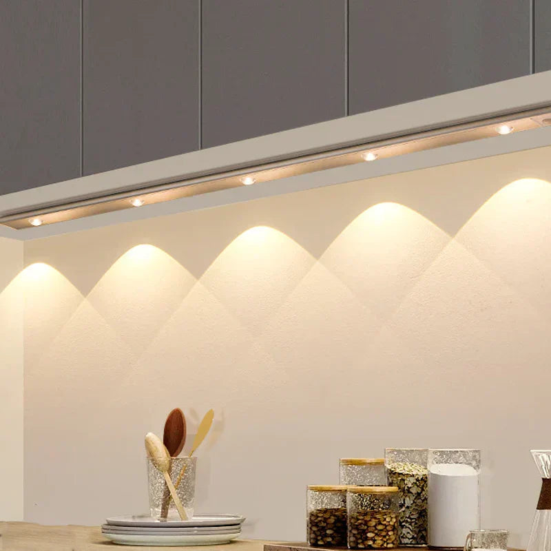 Easy-install luxury wireless motion sensor LED light for bright under cabinet & closet lighting. Rechargeable.