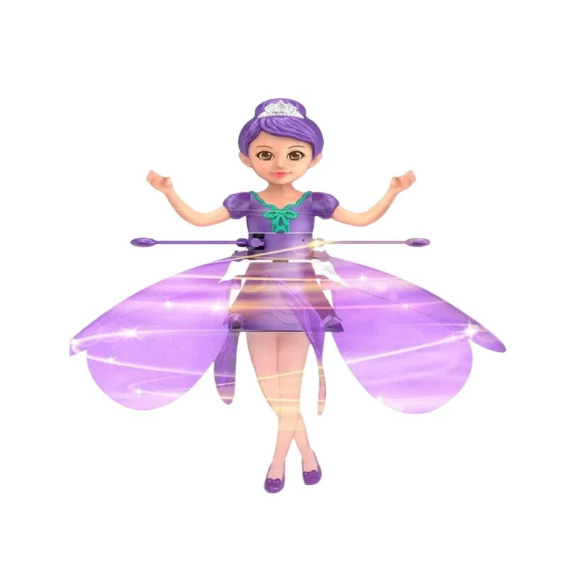 Gesture control flying doll for kids, an interactive toy with enchanting LED lights.