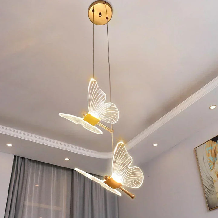 Bright LED butterfly pendant lamp, providing adjustable, magical lighting for children's bedrooms & nurseries.