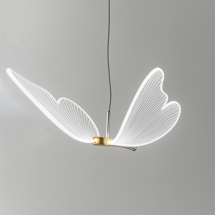 Kids' adjustable LED butterfly pendant lamp, a magical ceiling light and room accent for children's rooms.