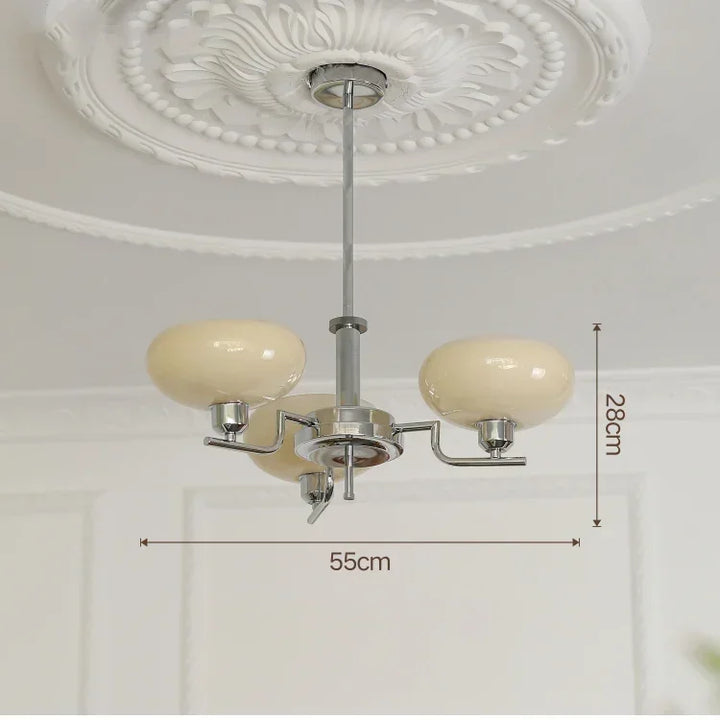 Medieval chandelier with Bauhaus style, featuring elegant details and multiple light fixtures, for home decor.