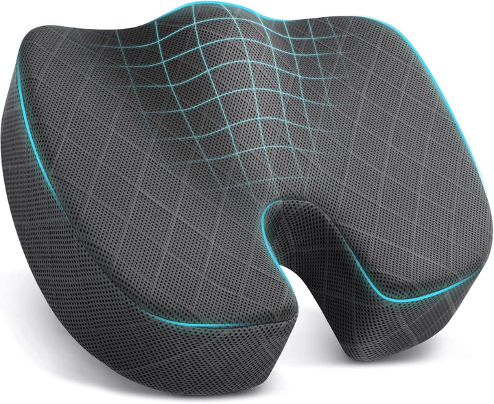 Memory foam seat cushion for ultimate comfort in office chairs & car seats. Relieves pain & improves posture.