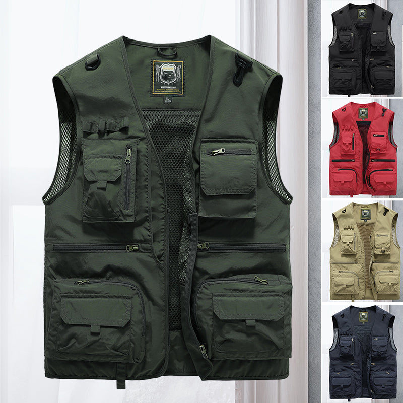 Men's ActionGuard durable tactical vest with multi-pockets for outdoor gear & utility.