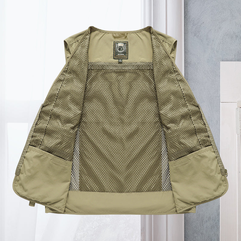 ActionGuard men's utility vest, military-style with adjustable fit & durable construction.