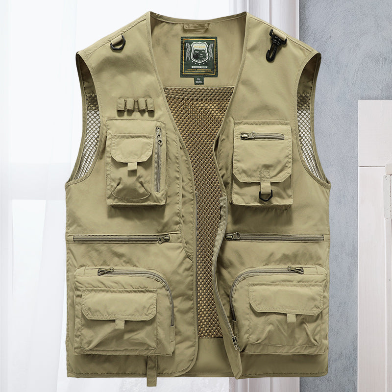 Men's multi-pocket tactical vest, built for durability and outdoor adventures, ActionGuard brand.