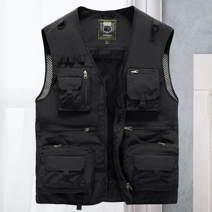 Men's work vest, ActionGuard tactical utility design, durable with multiple pockets for tools.