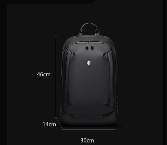 Spacious men's anti-theft travel backpack, water-resistant design. Ideal for secure organization on long trips.
