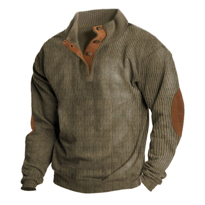 Stylish men's Asher pullover sweater in a dark color. Warm, durable & versatile for outdoor adventures & casual use.