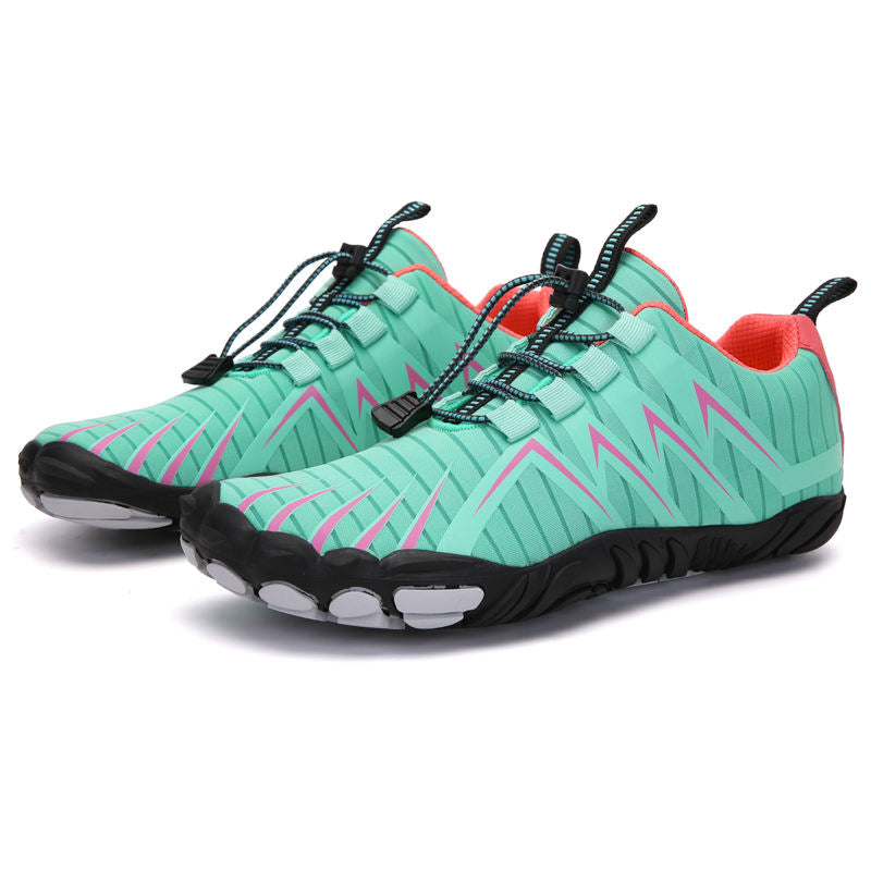 Mens outdoor barefoot shoes with grippy sole for natural running, hiking on trails & varied terrains.