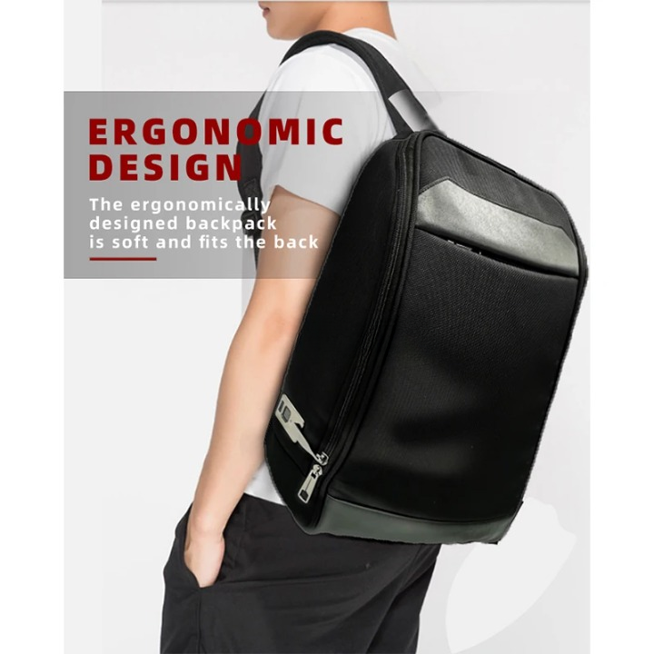 Professional men's travel backpack with anti-theft design, integrated USB charging, perfect for business trips & commutes.
