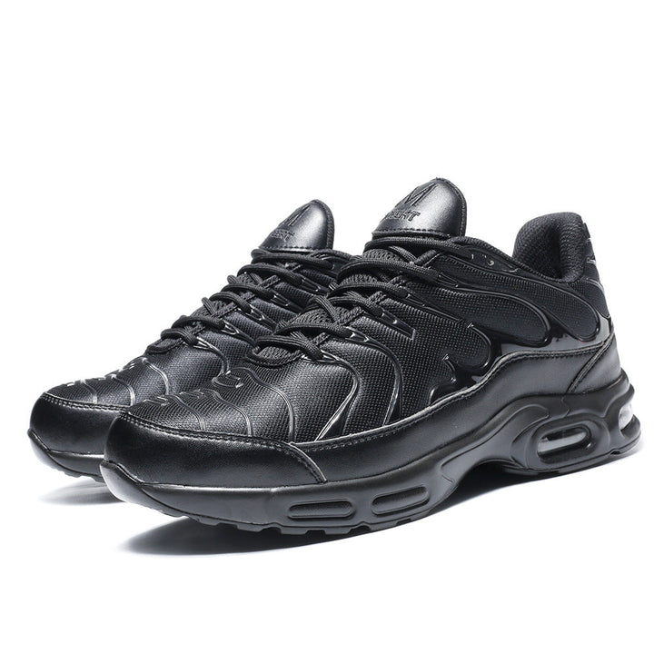 Men's black lightweight water-resistant safety shoes with steel toe for ultimate work protection and comfort.