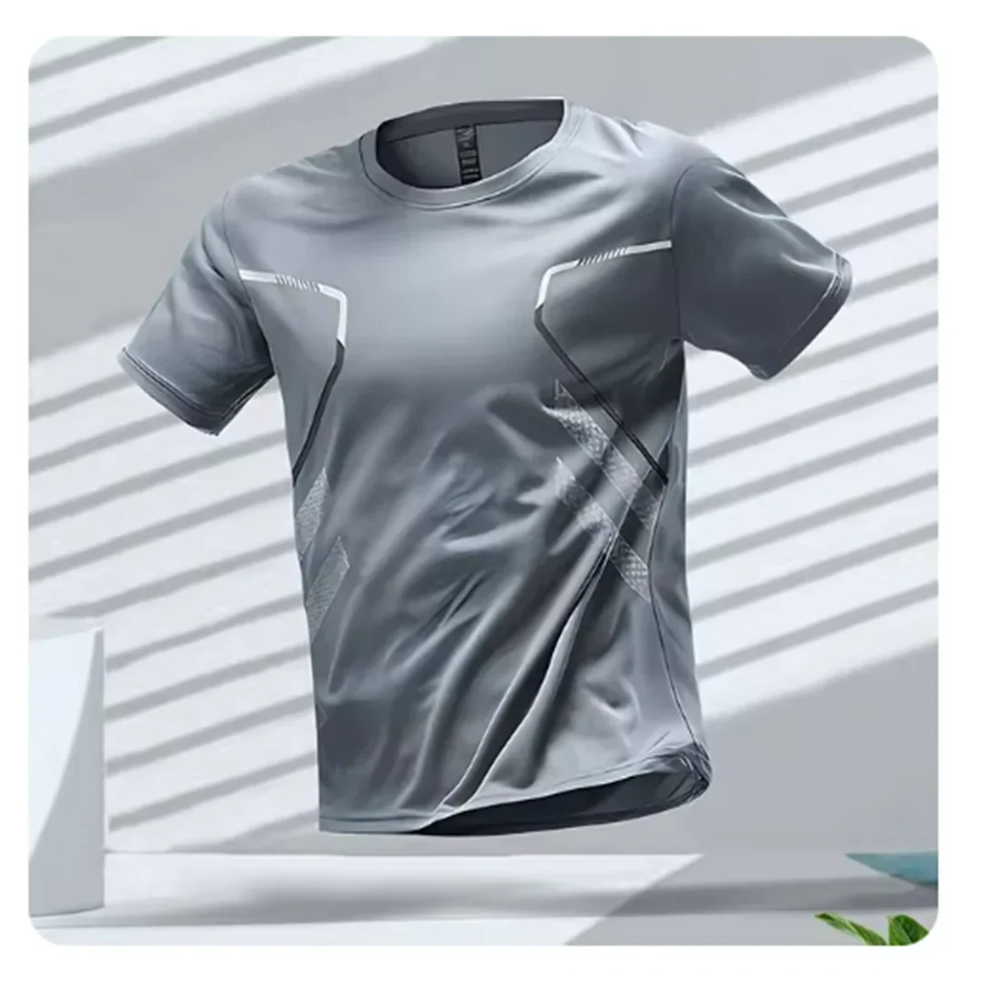 Breathable men's sports t-shirt, perfect for running & gym workouts. Moisture-wicking & quick-dry athletic wear.