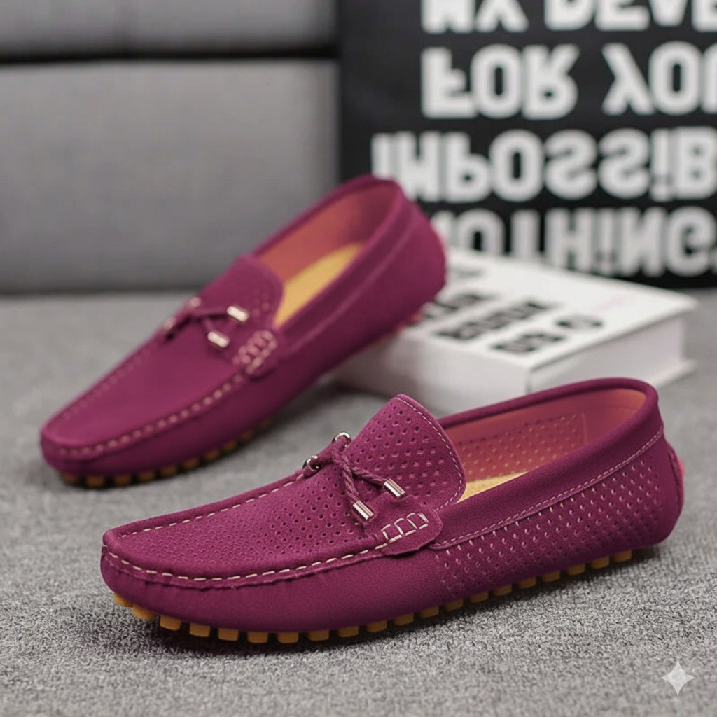 Modern men's slip-on loafers, breathable design ensures comfort for casual and dress-casual looks.